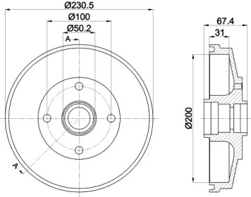 Тормозный барабан (HELLA: 8DT 355 302-641)